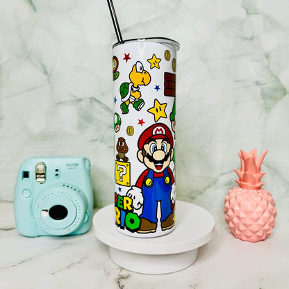 Super Mario Bros 20oz Skinny Tumbler