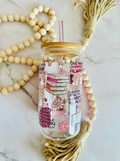 Book Quotes 16oz Glass Can