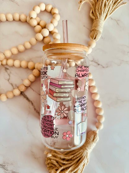 Book Quotes 16oz Glass Can