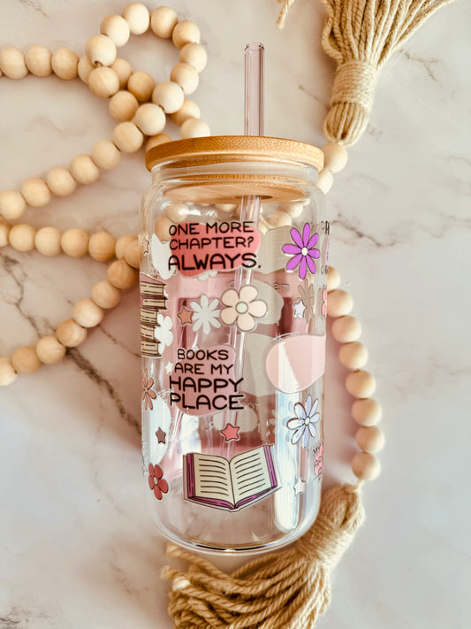 Book Quotes 16oz Glass Can