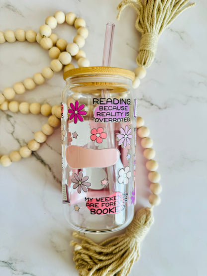 Book Quotes 16oz Glass Can