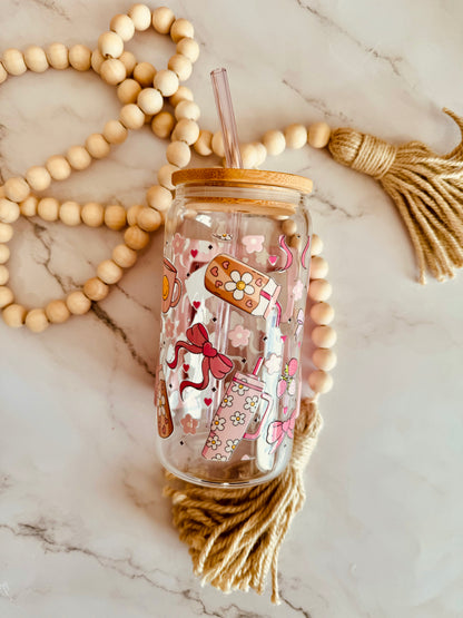 Just A Girl 16oz. Glass Can