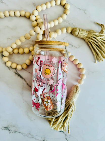 Just A Girl 16oz. Glass Can