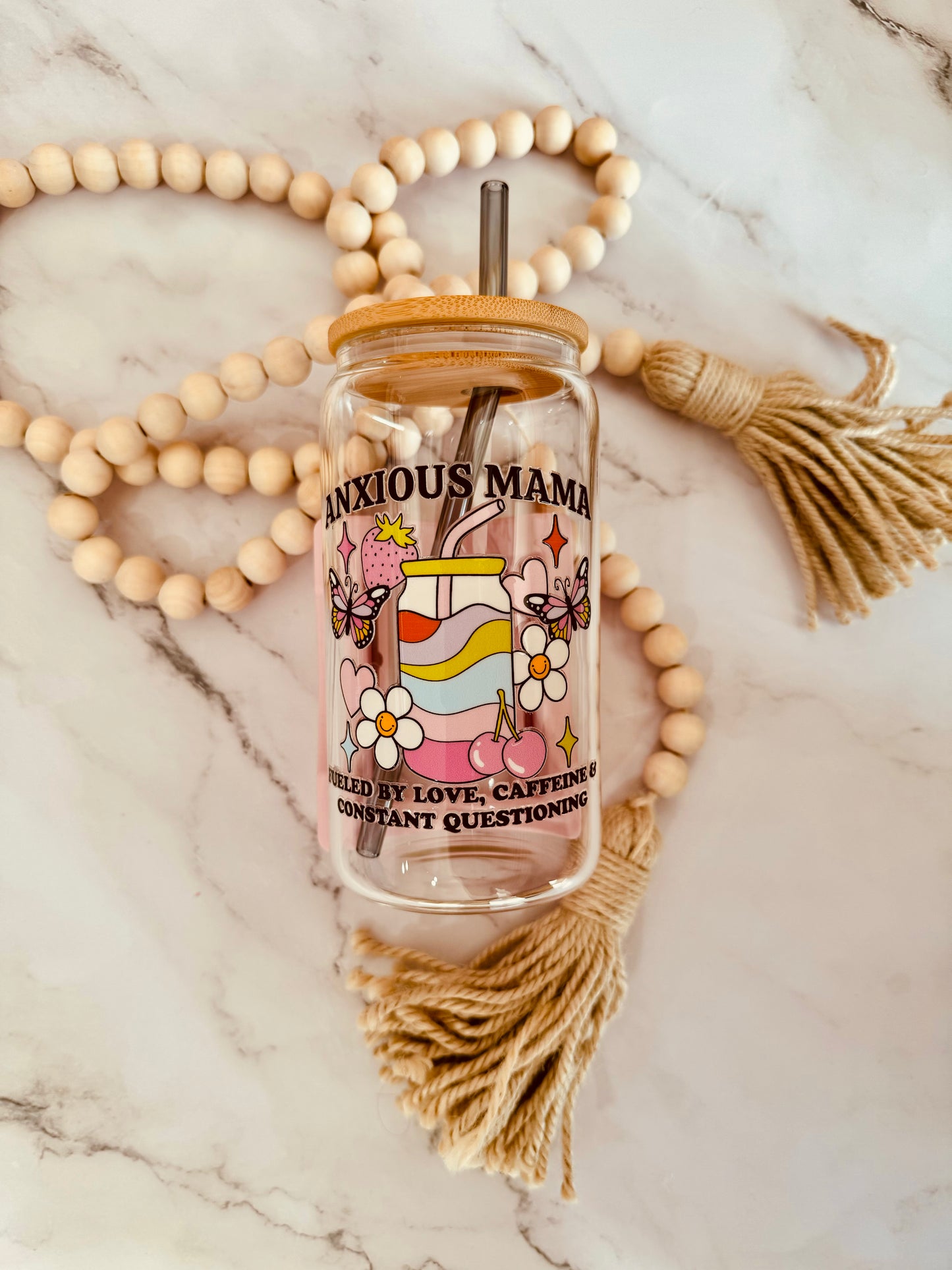 Anxious Mama 16oz Glass Can