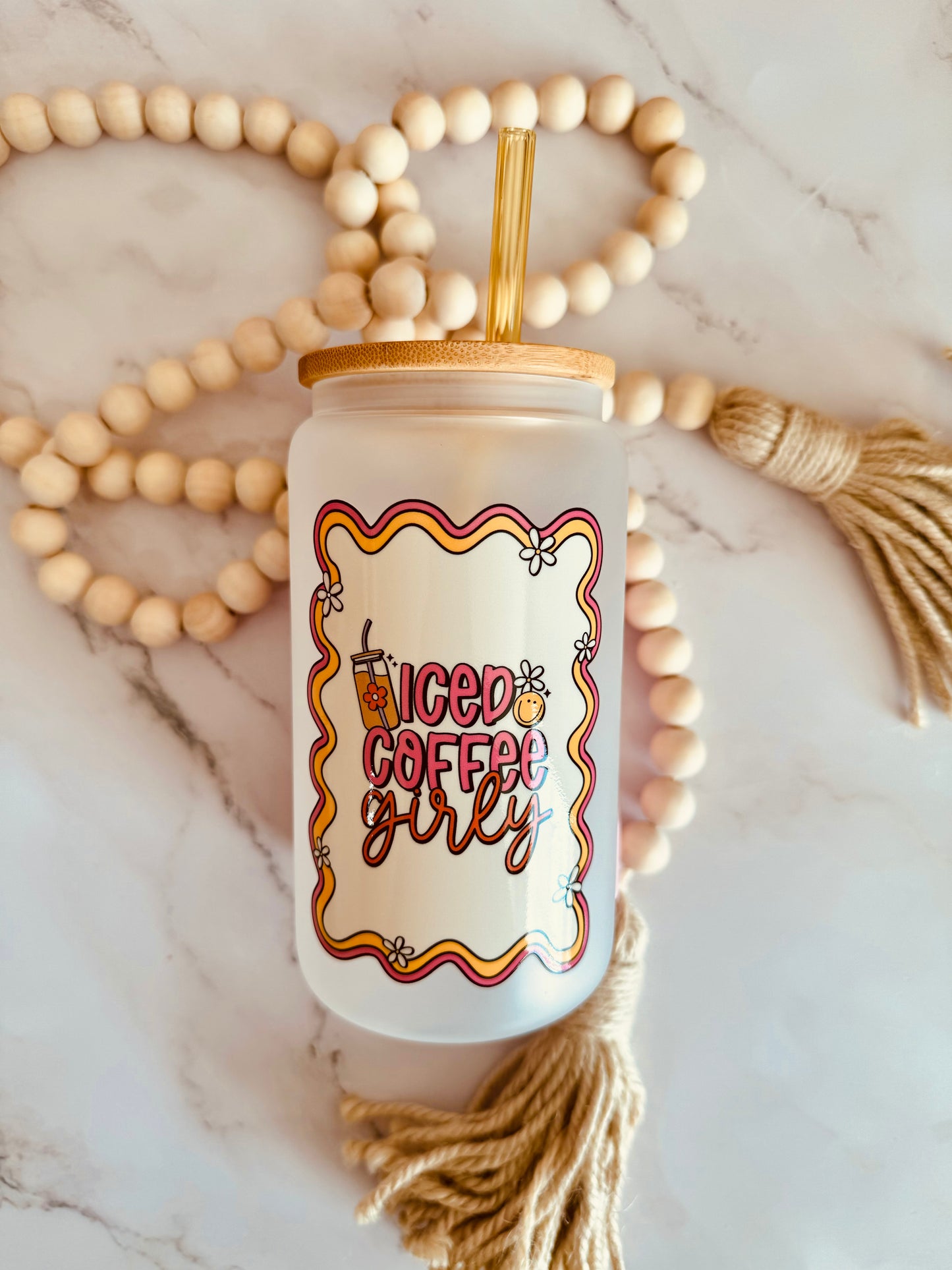 Iced Coffee Girly 16oz Glass Can