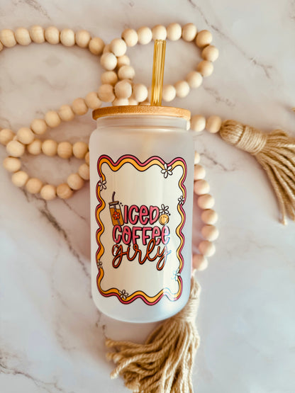 Iced Coffee Girly 16oz Glass Can