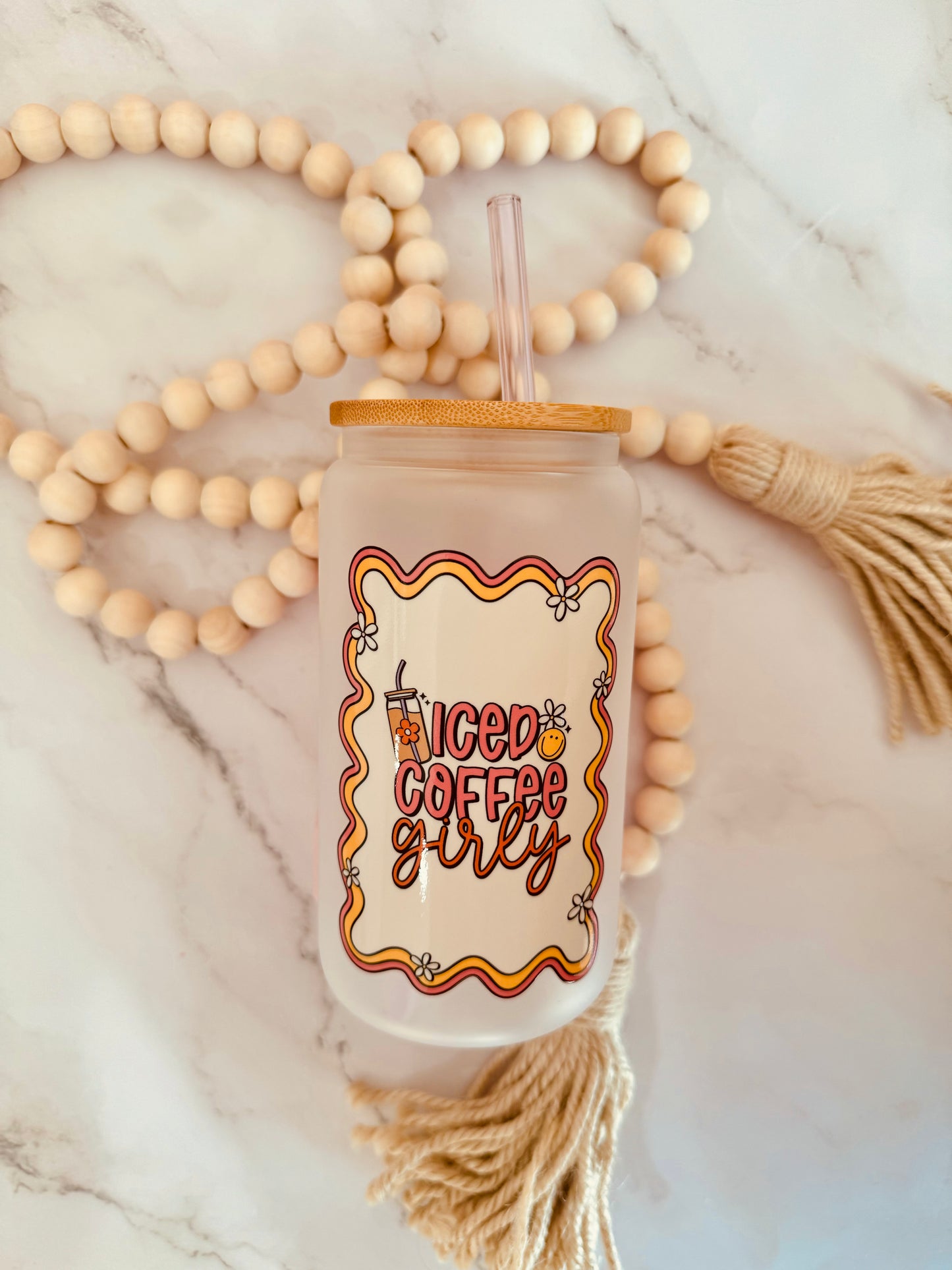 Iced Coffee Girly 16oz Glass Can