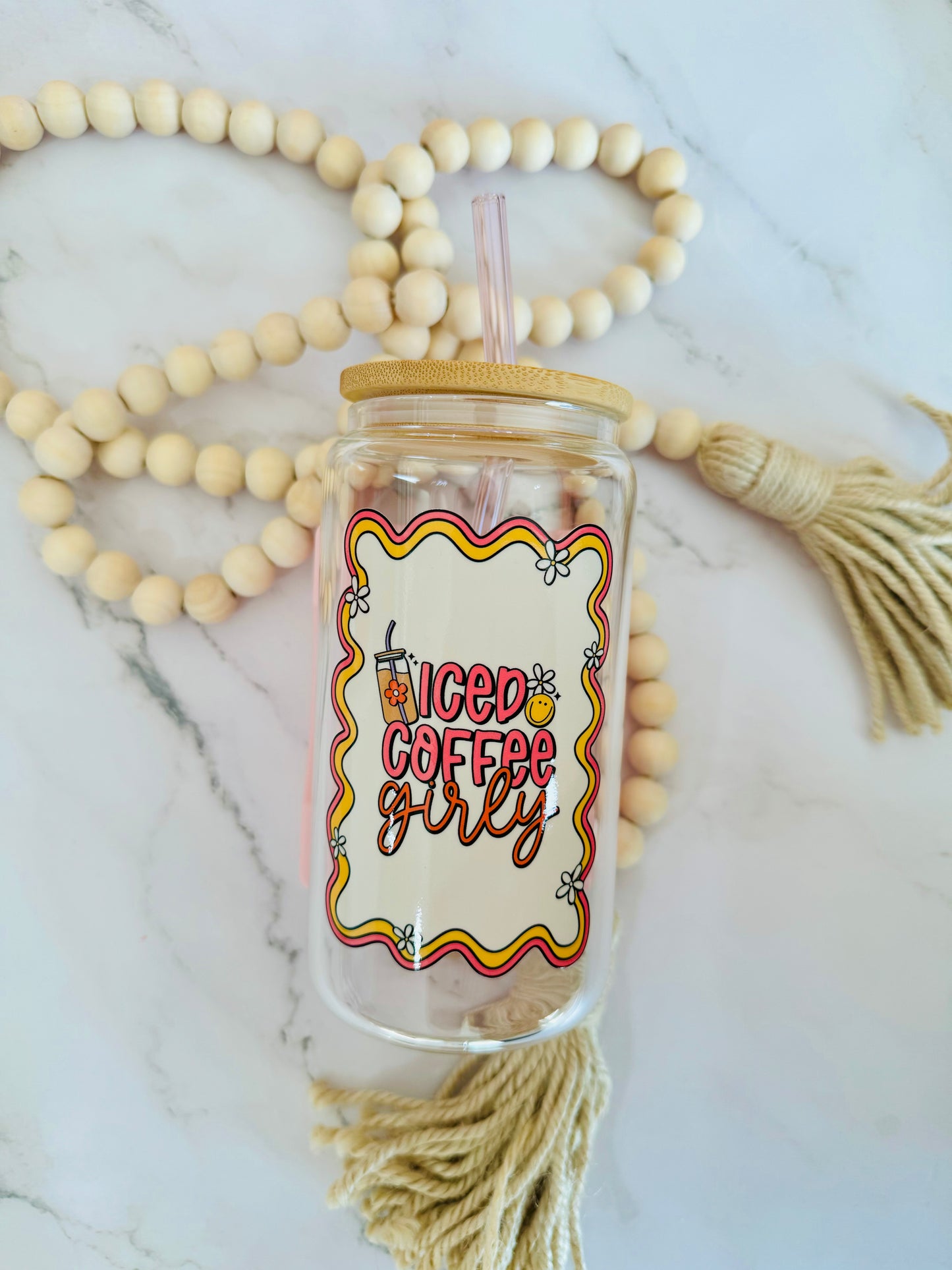 Iced Coffee Girly 16oz Glass Can