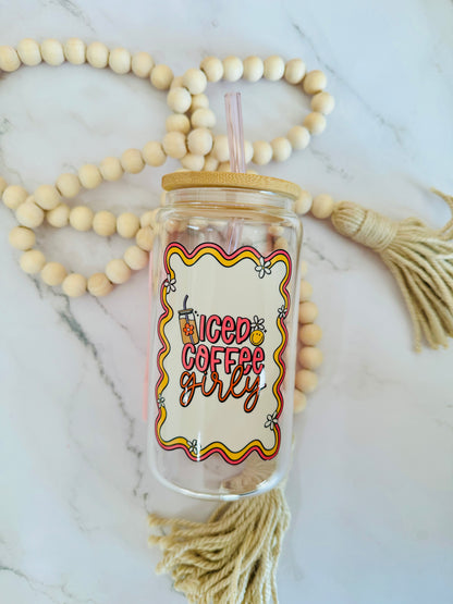 Iced Coffee Girly 16oz Glass Can