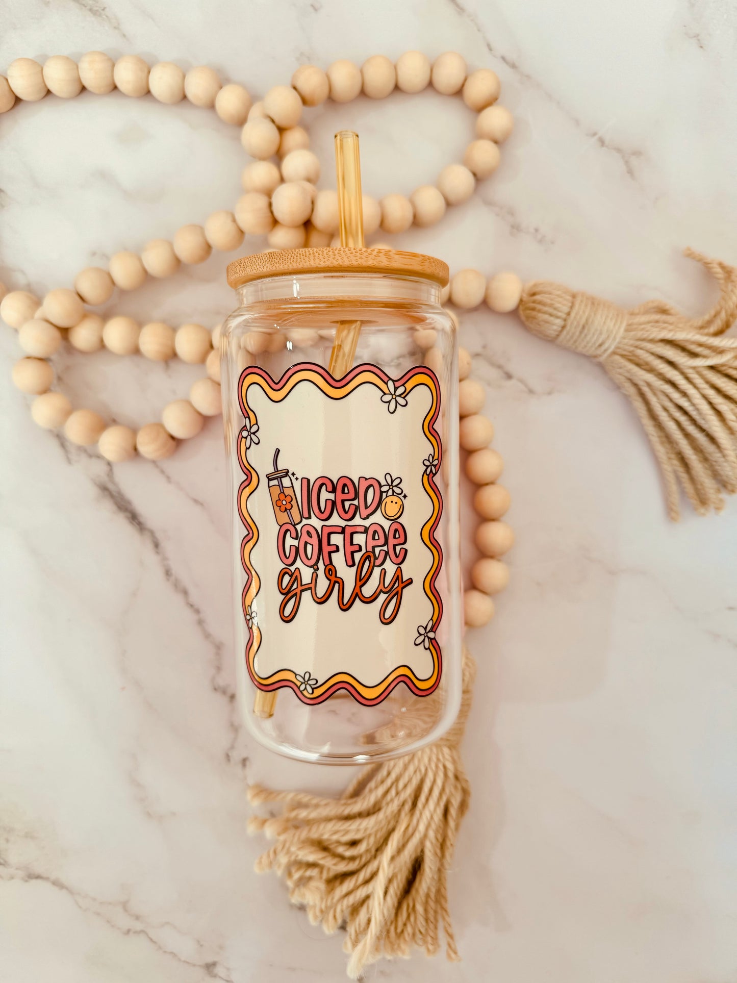 Iced Coffee Girly 16oz Glass Can