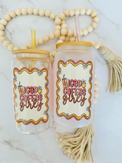 Iced Coffee Girly 16oz Glass Can