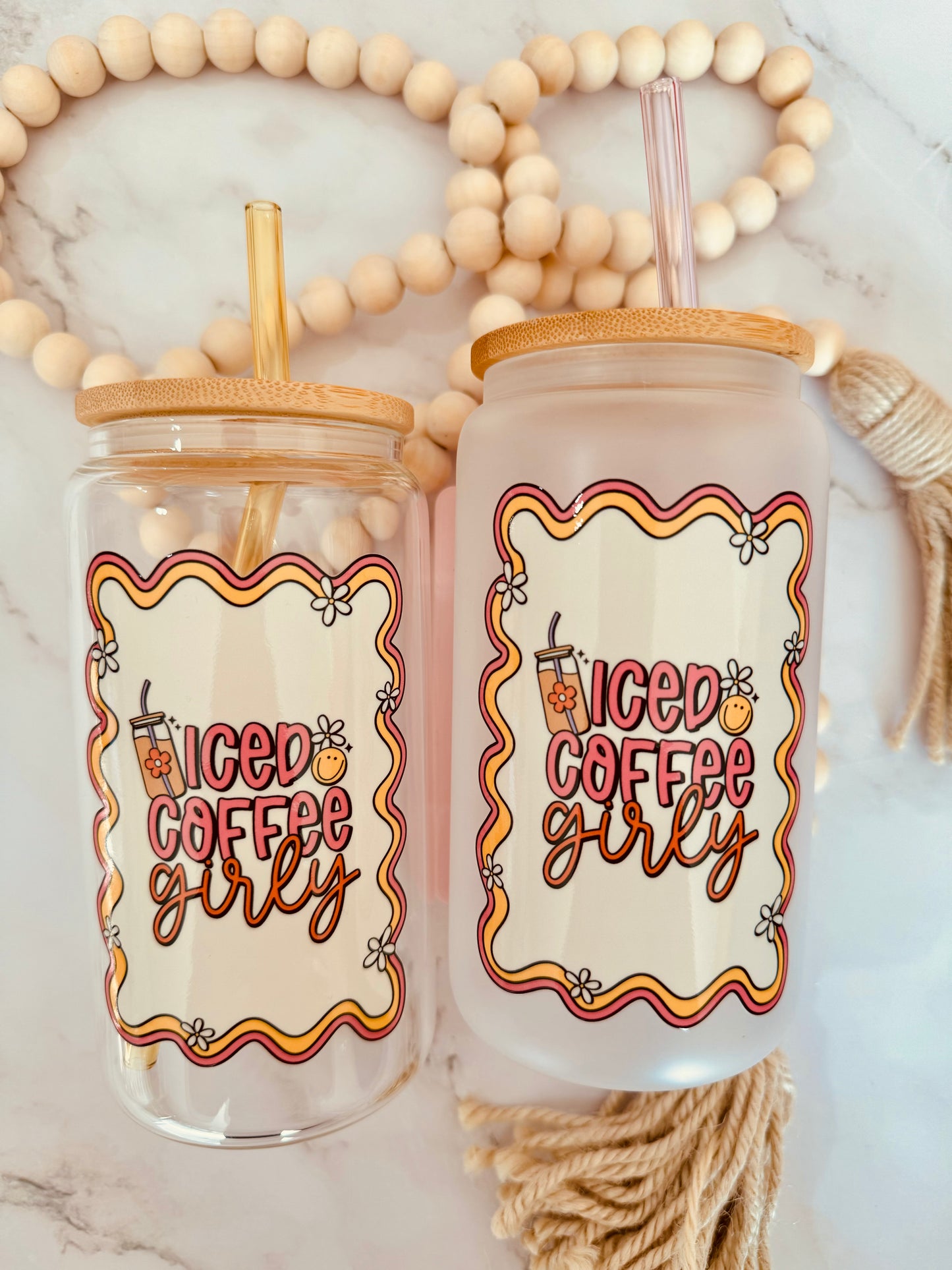 Iced Coffee Girly 16oz Glass Can