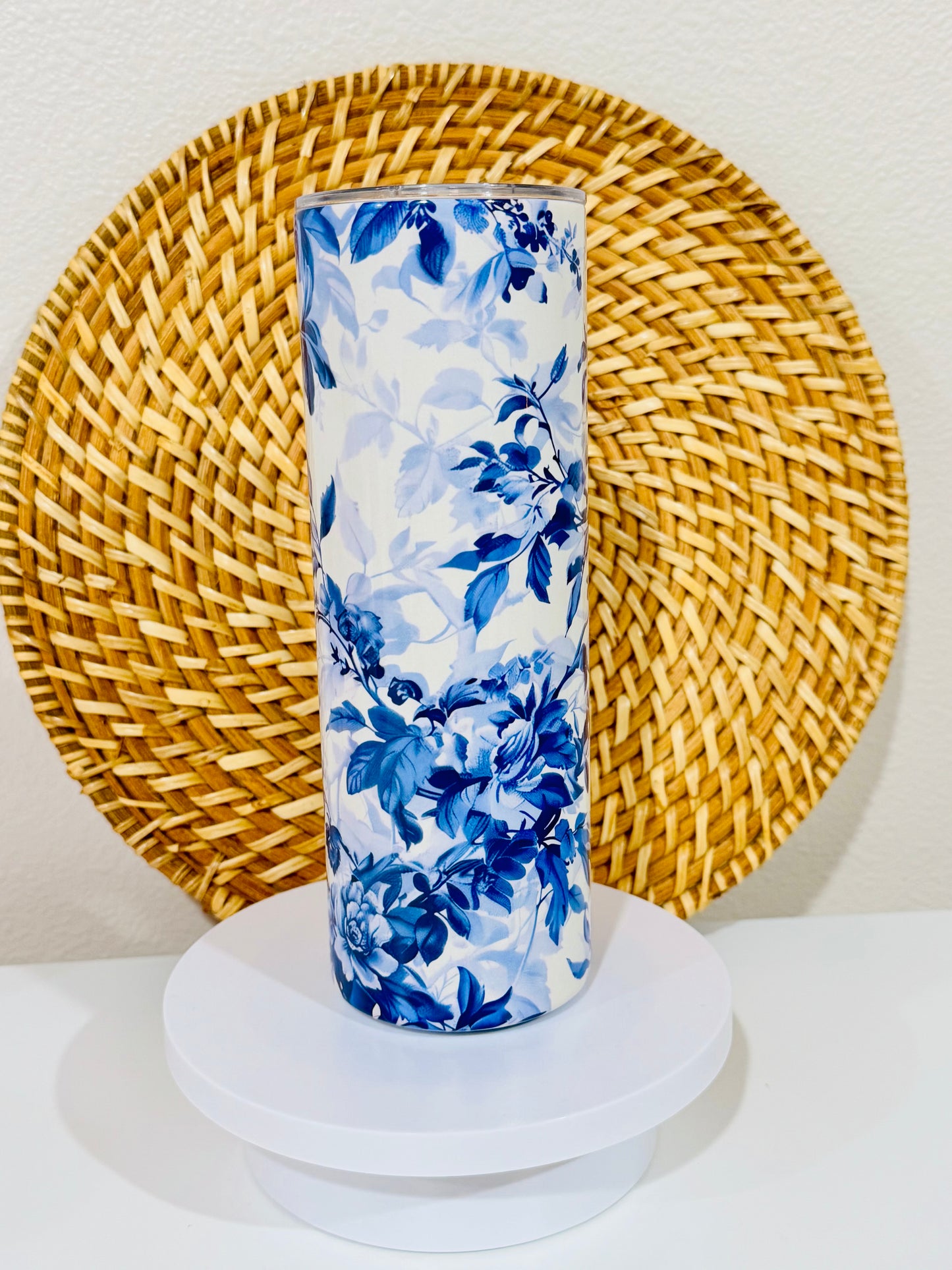 Blue Toile 20oz Skinny Tumbler