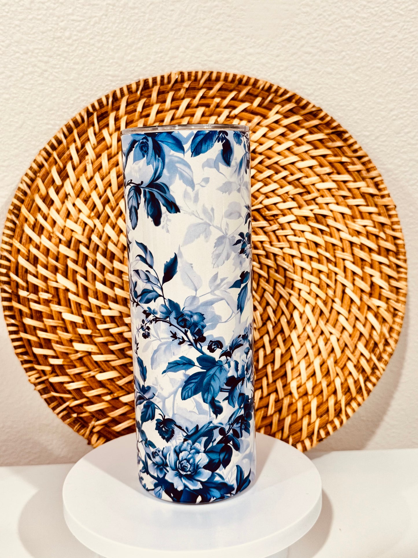 Blue Toile 20oz Skinny Tumbler