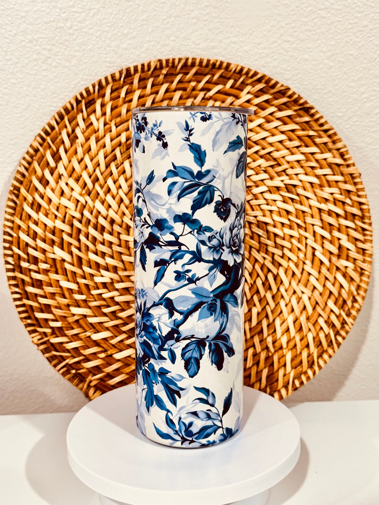 Blue Toile 20oz Skinny Tumbler