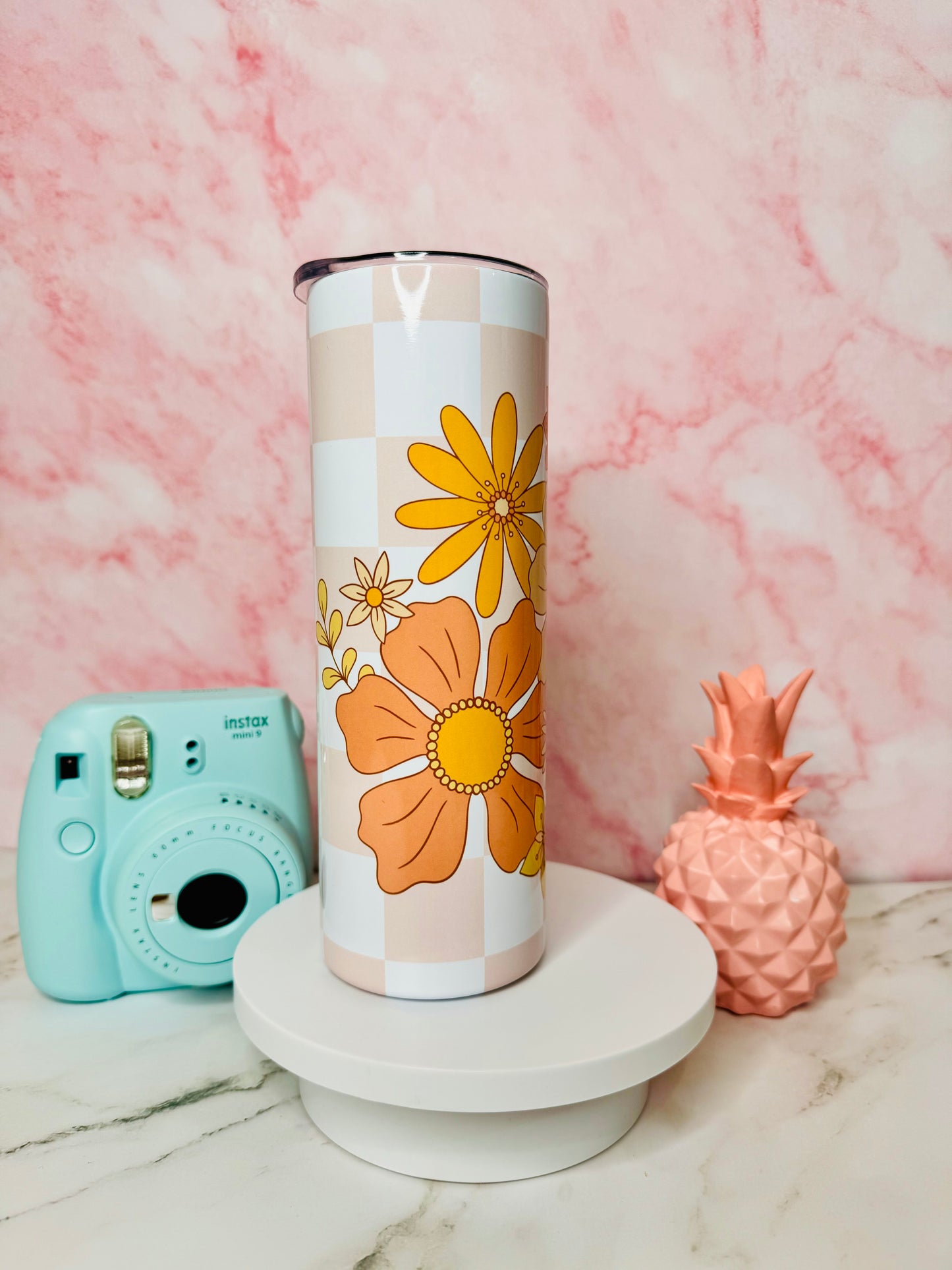 Retro Flowers 20oz Skinny Tumbler