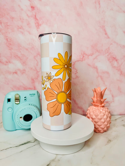 Retro Flowers 20oz Skinny Tumbler