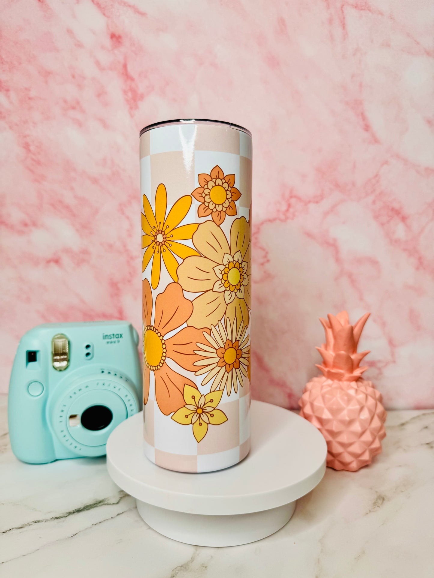 Retro Flowers 20oz Skinny Tumbler