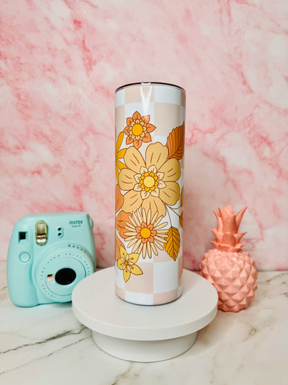 Retro Flowers 20oz Skinny Tumbler