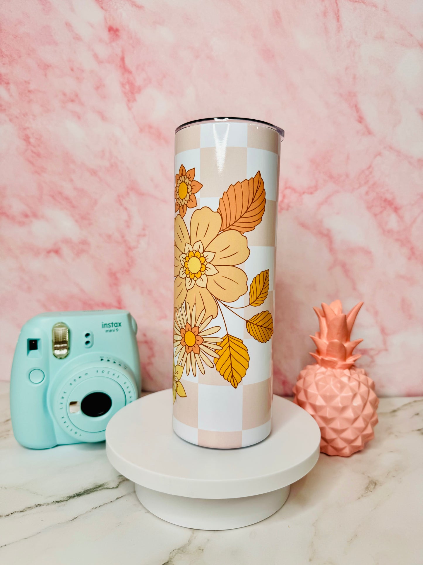 Retro Flowers 20oz Skinny Tumbler
