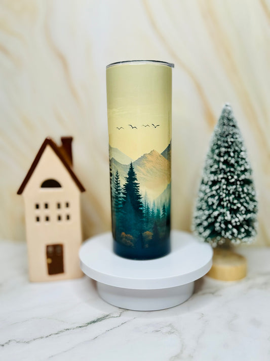 Vintage Pine Trees 20oz Skinny Tumbler