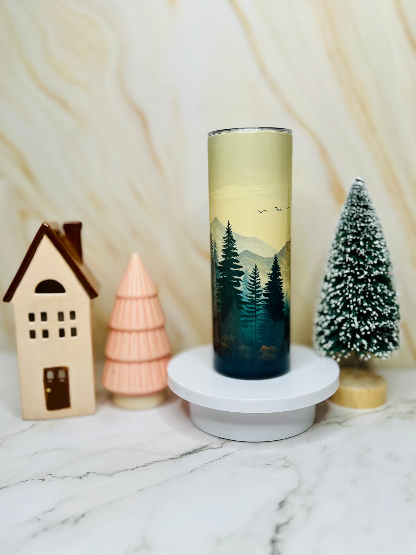 Vintage Pine Trees 20oz Skinny Tumbler
