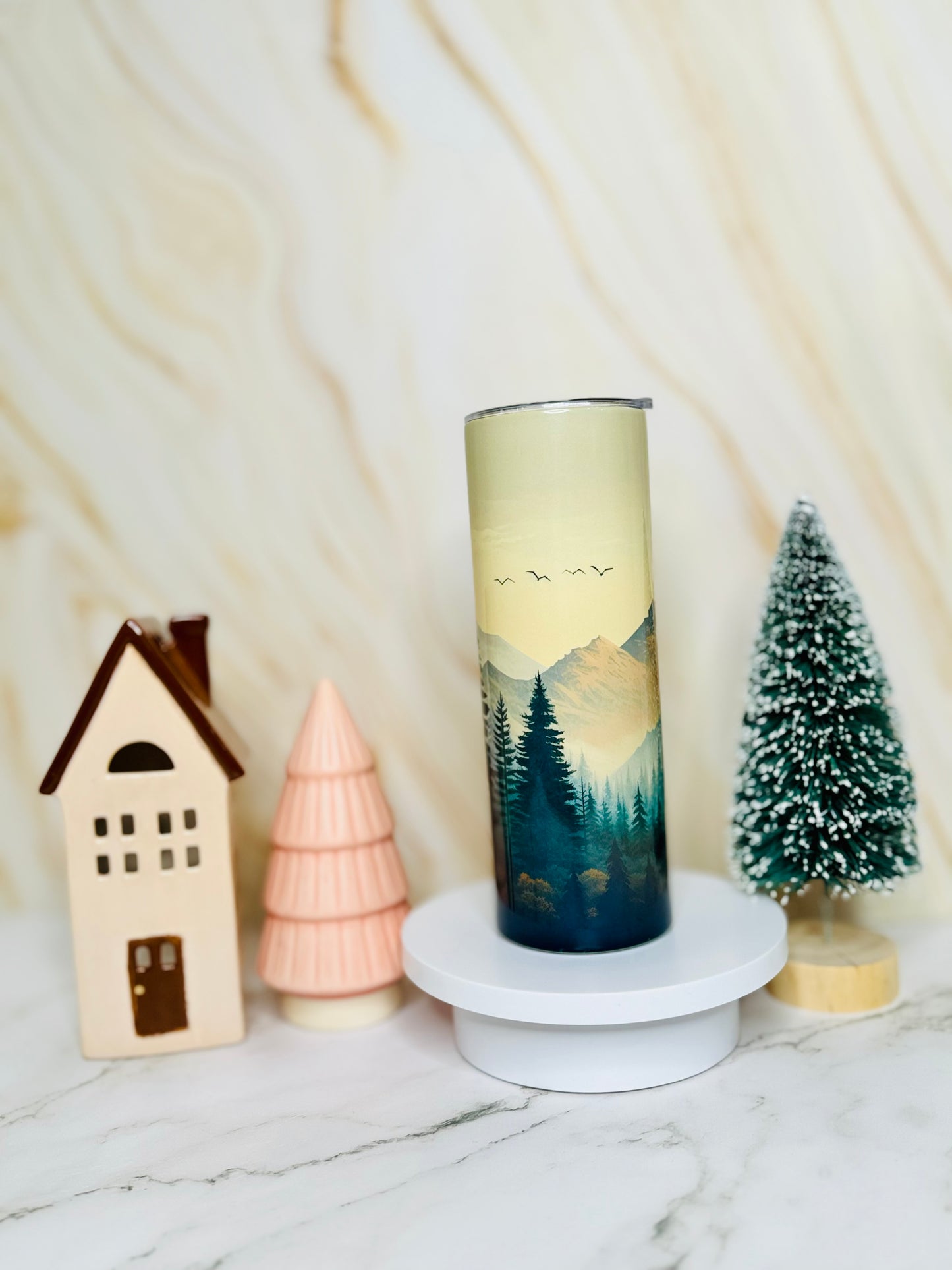 Vintage Pine Trees 20oz Skinny Tumbler