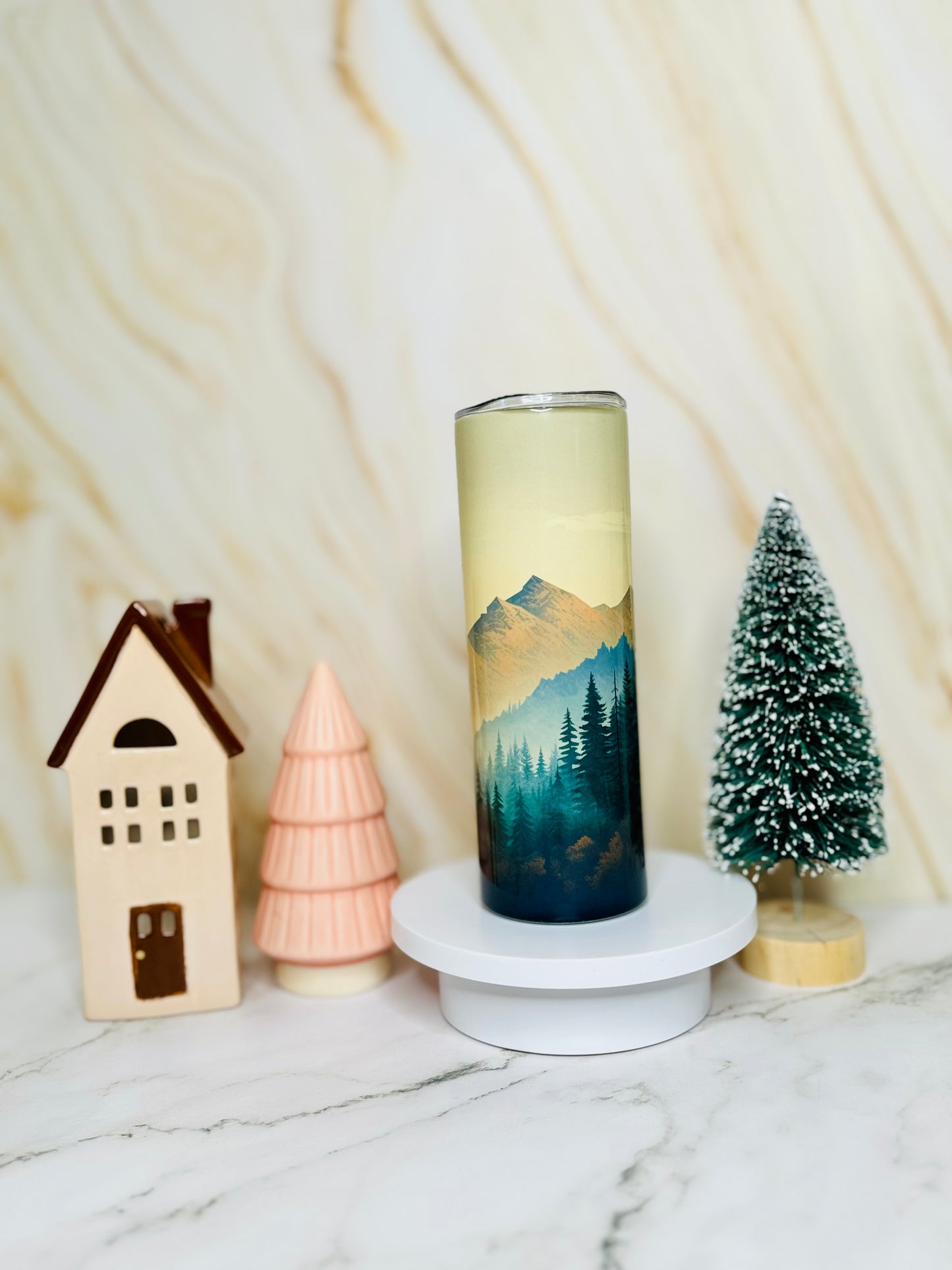 Vintage Pine Trees 20oz Skinny Tumbler