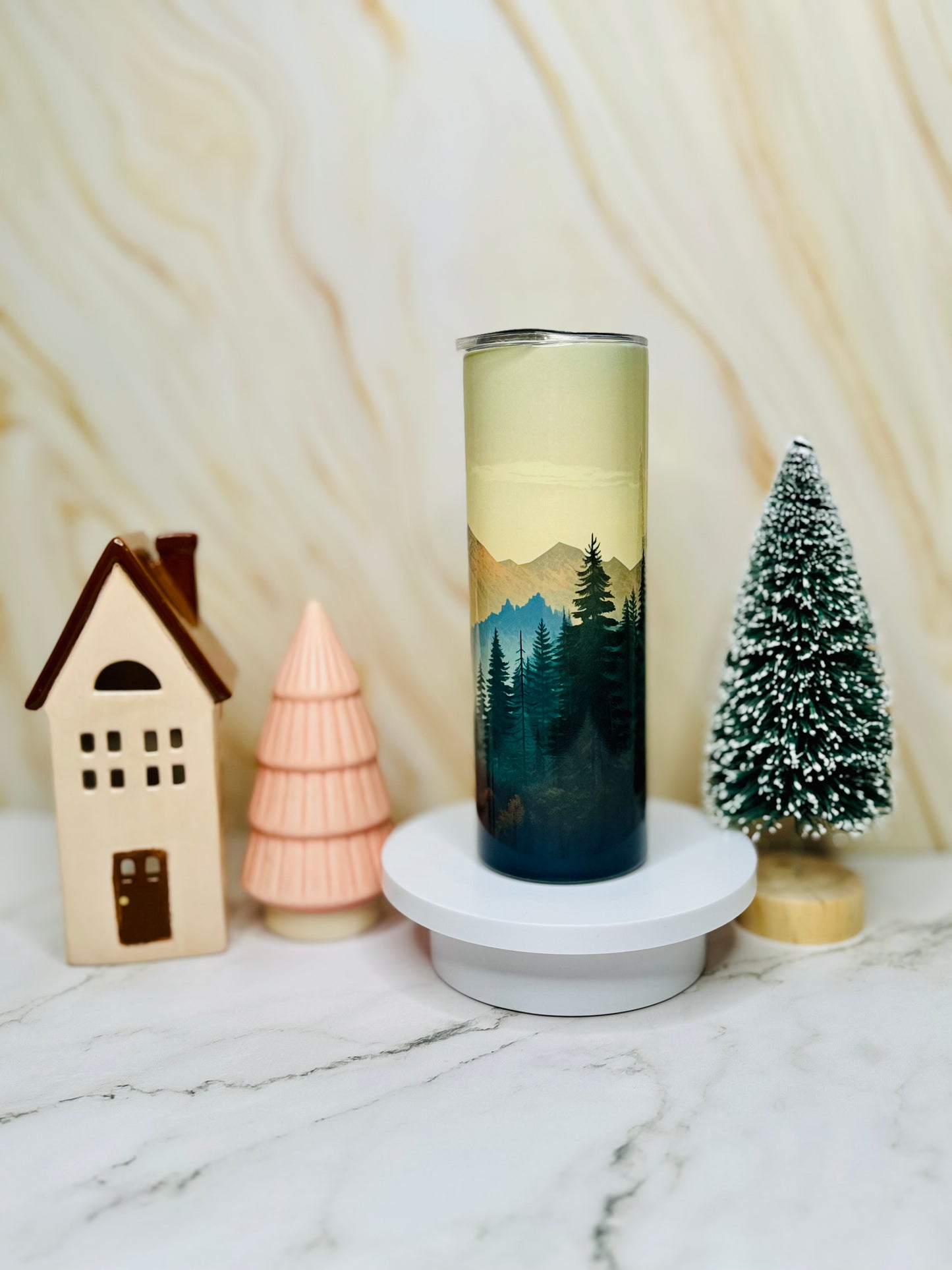 Vintage Pine Trees 20oz Skinny Tumbler