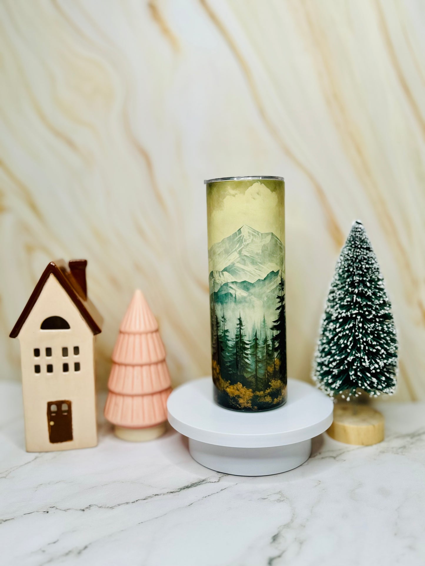 Rustic Pine Trees 20oz Skinny Tumbler