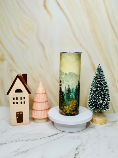 Rustic Pine Trees 20oz Skinny Tumbler