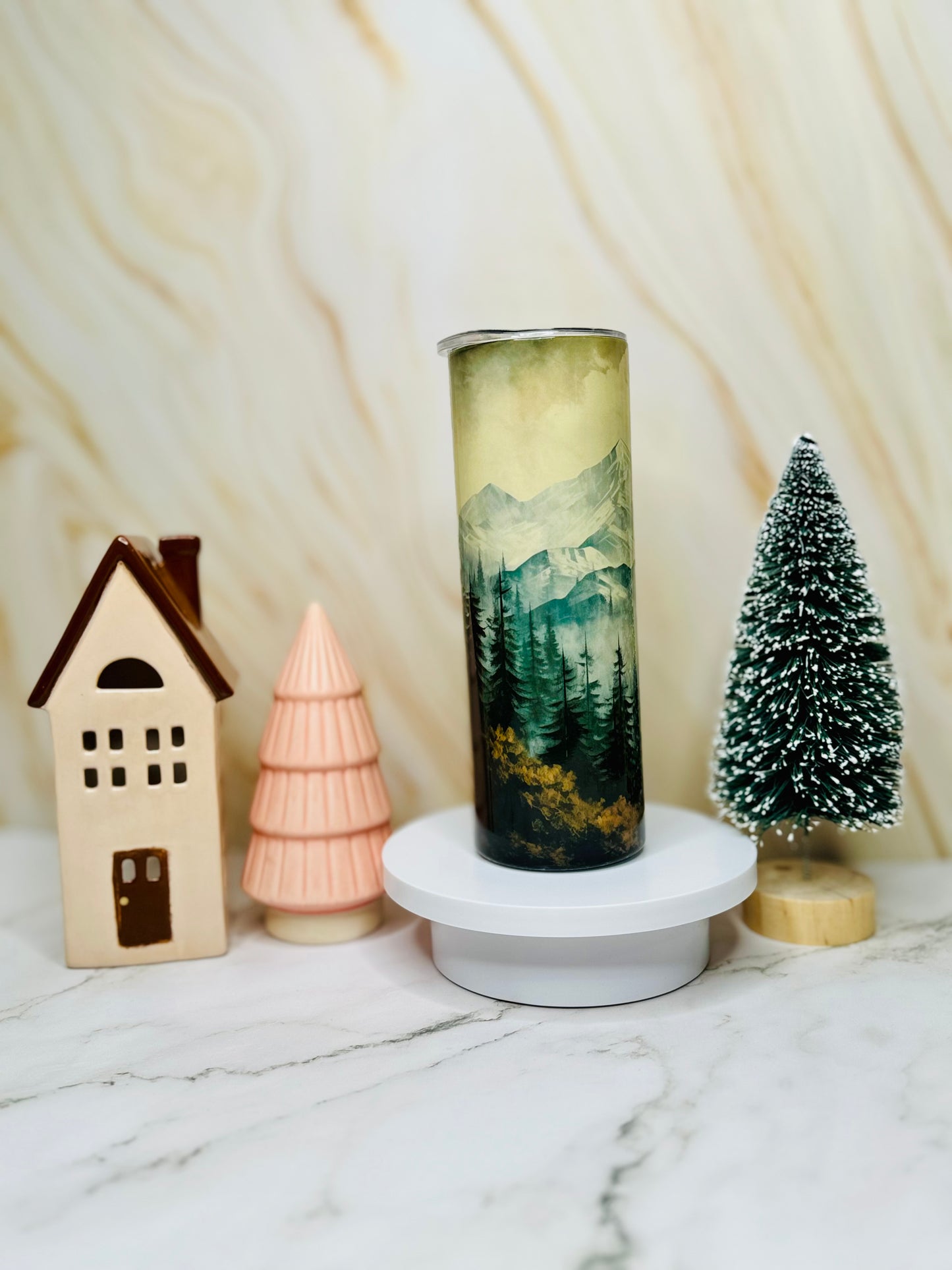 Rustic Pine Trees 20oz Skinny Tumbler