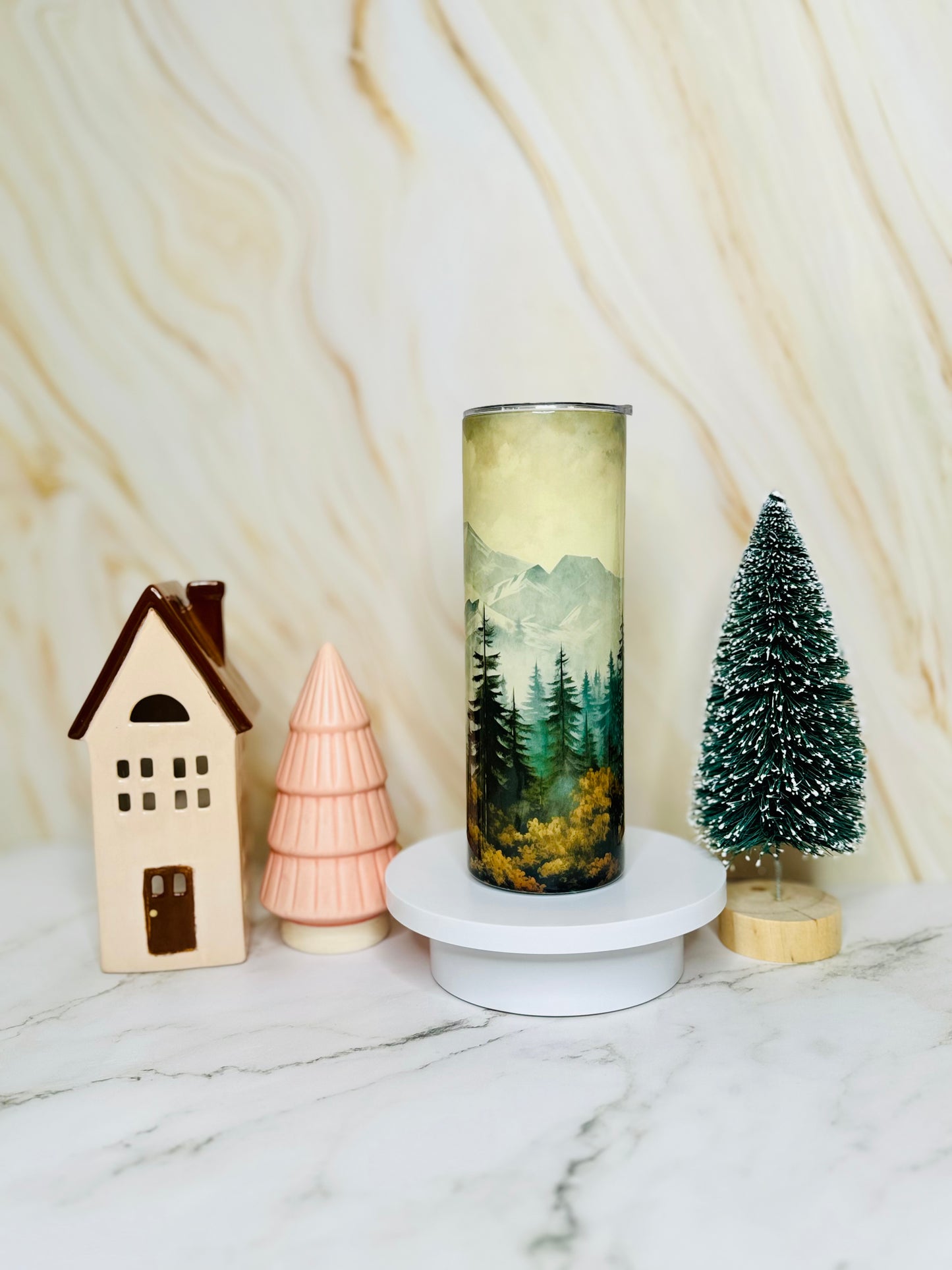 Rustic Pine Trees 20oz Skinny Tumbler