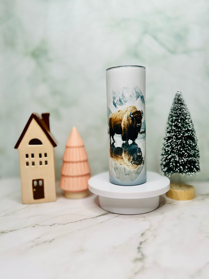 Bison Lake Mountain 20oz Skinny Tumbler
