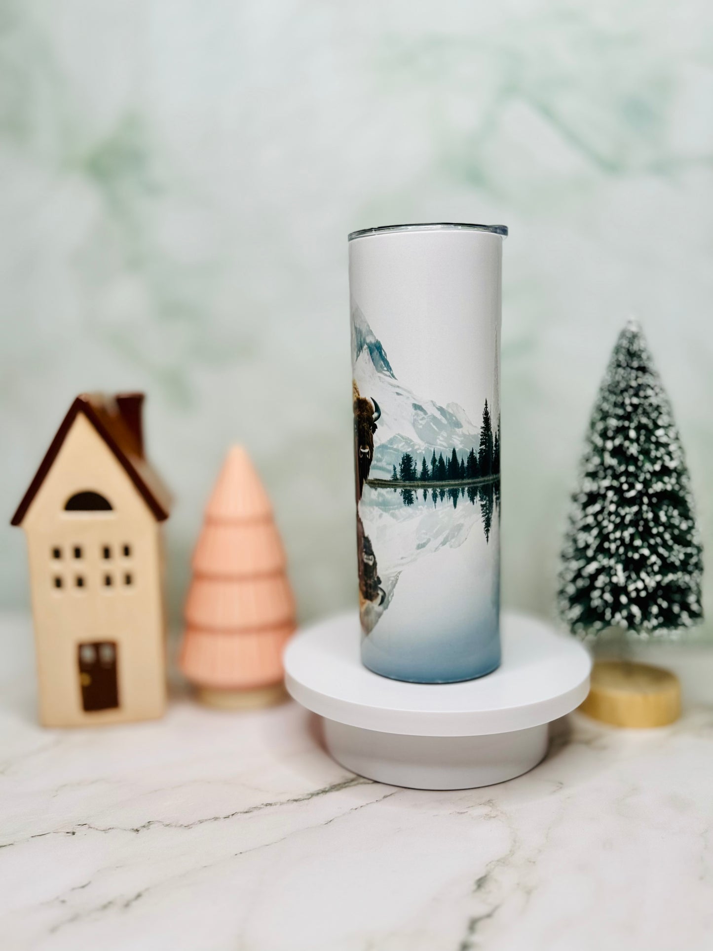 Bison Lake Mountain 20oz Skinny Tumbler