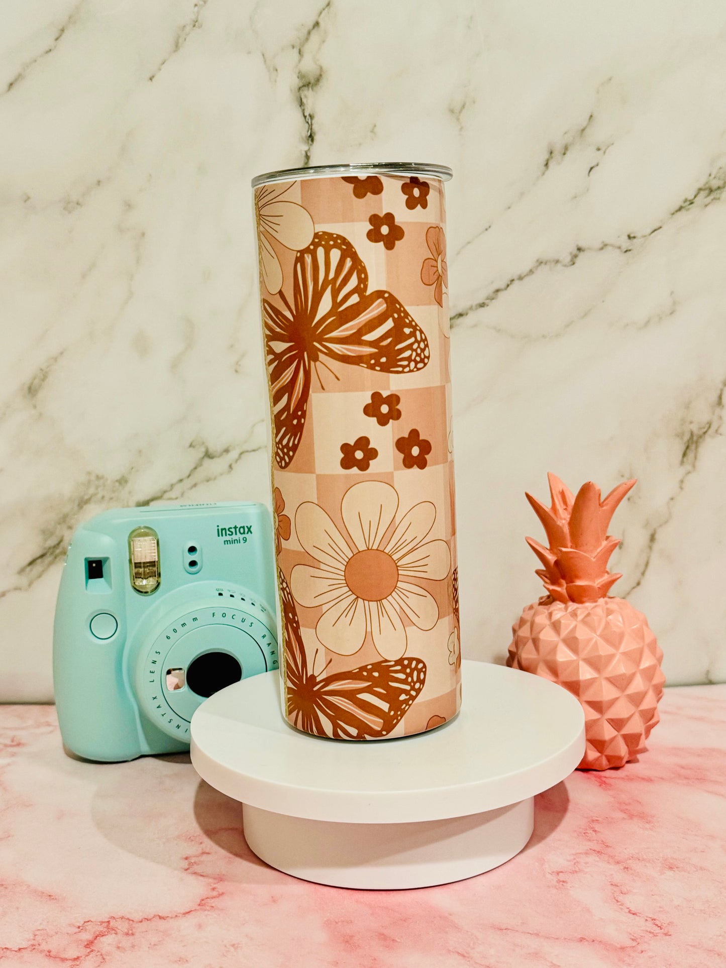 Boho Butterfly Custom Add Your Name 20oz Skinny Tumbler