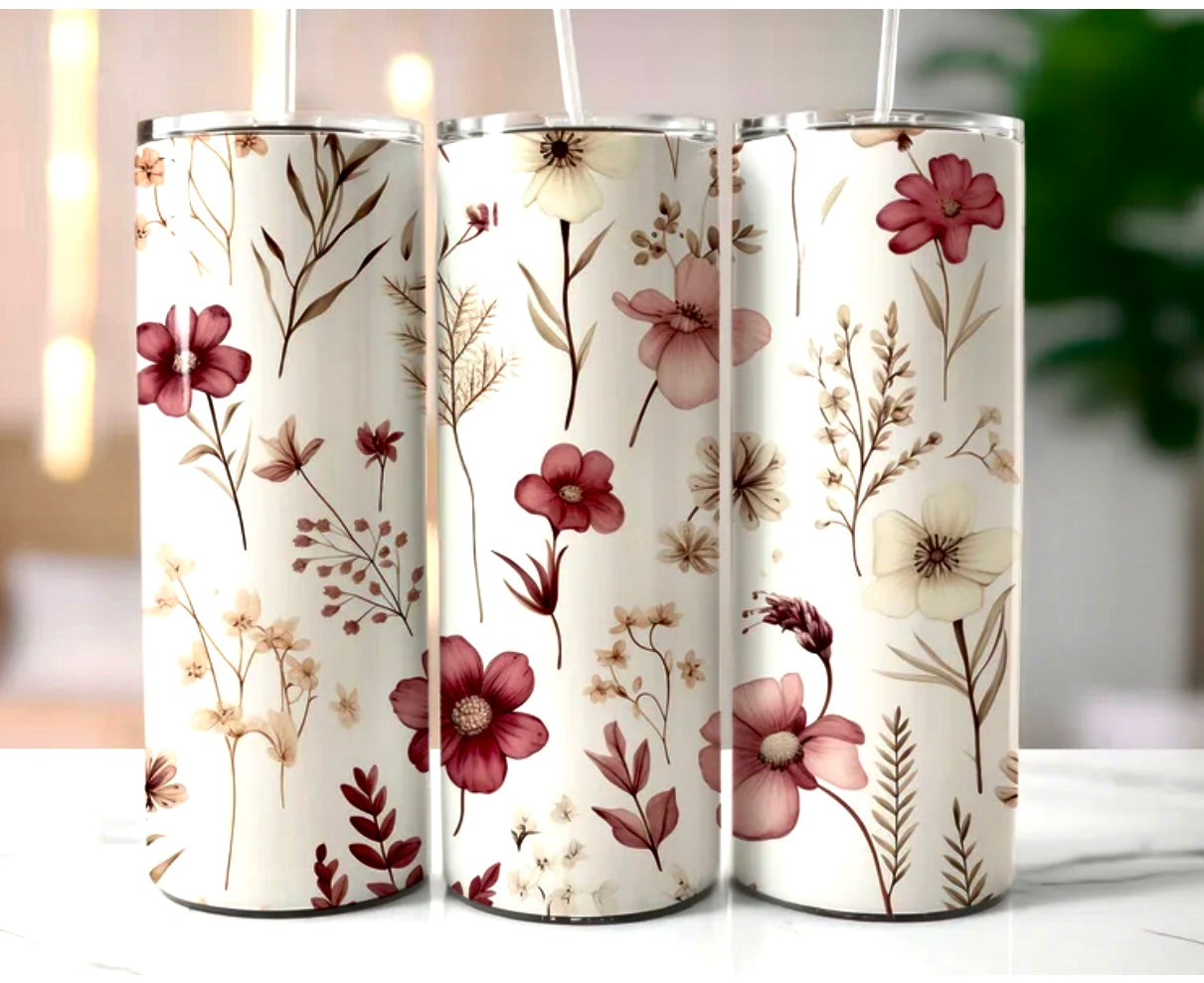 Floral 20oz Skinny Tubler