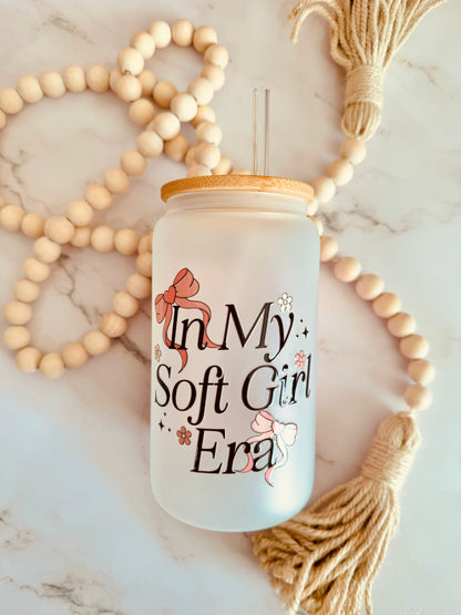In My Soft Girl Era 16oz Glass Can