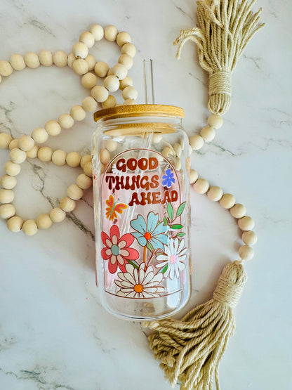 Good Things Ahead 16oz Glass Can
