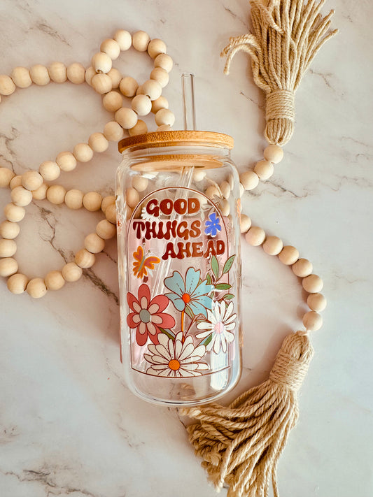 Good Things Ahead 16oz Glass Can